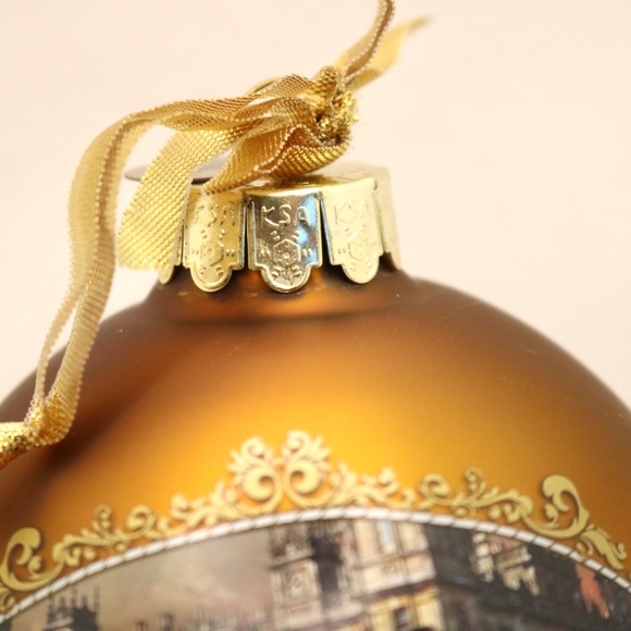2013 Kurt Adler Downtown Abby Glass Globe Christmas Ornament Gold - Picture 5 of 13